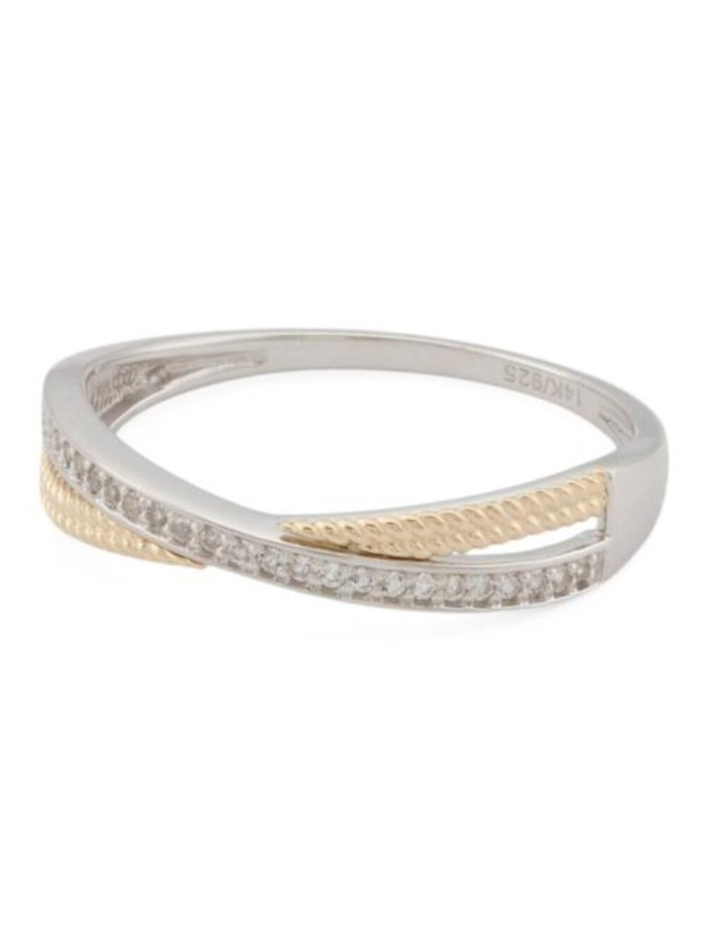 AURORA ITALO 14kt Gold And Sterling Silver Crossover Ring